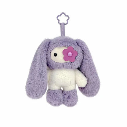 18/30cm Juju Rabbit Keychain Flower Eye Juju Rabbits Keyring Long Ears Bunny Keyring Cute Rabbit Pendant Halloween Birthday Gift