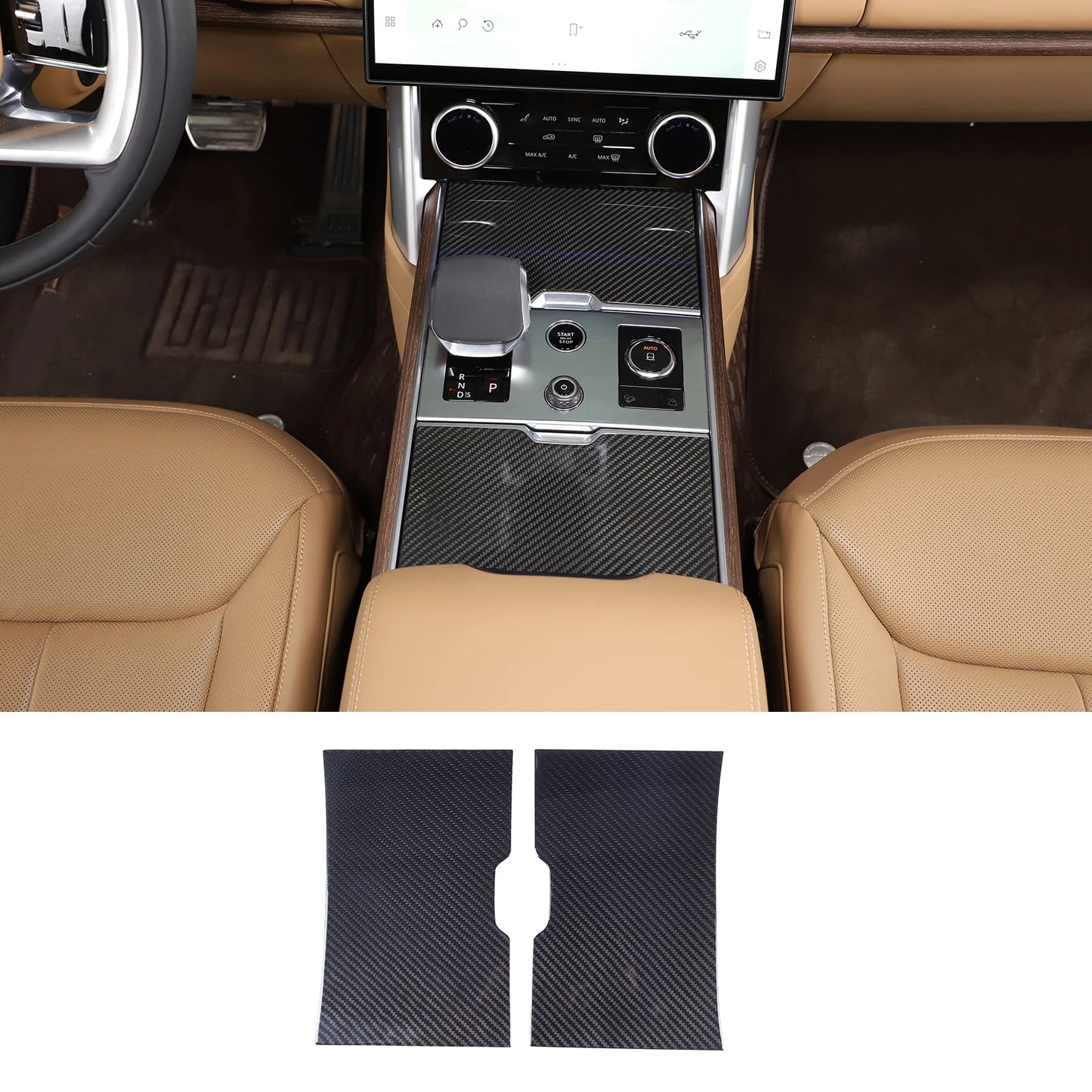 cheya Real Carbon Fiber Car Center Control Panel, Car Inner Door Panel for Land Rover Range Rover Vogue L460 2024+ Accessories