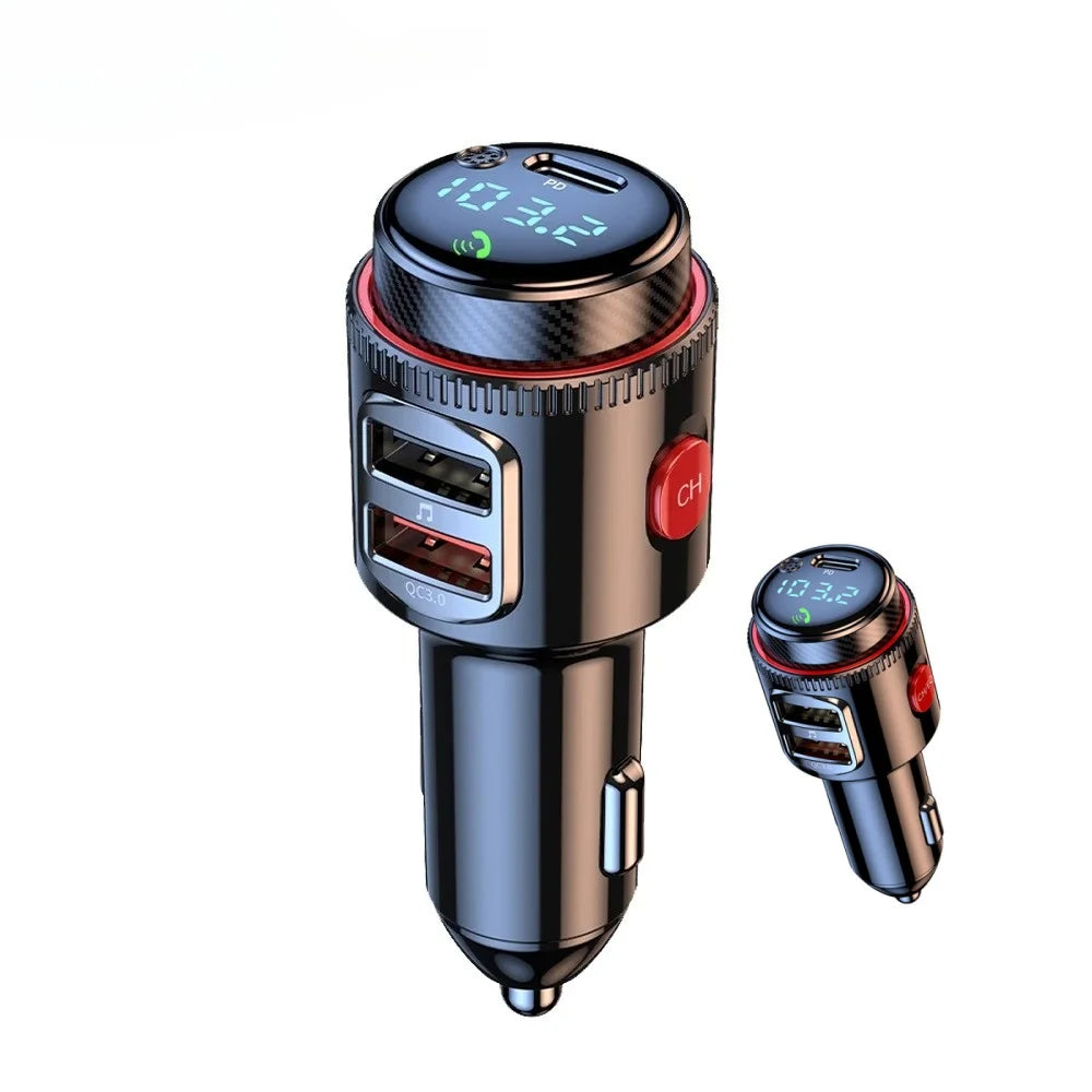 Car MP3 Player FM Transmitter Bluetooth 5.4 PD30W+QC3.0 Dual USB Fast Charge Adapter Wireless Handsfree U Disk Play