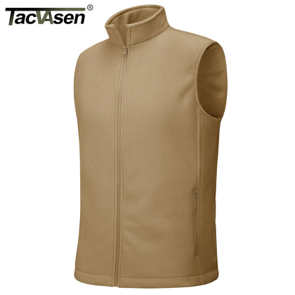 TACVASEN Men's Fleece Vest Zip Up Lightweight Sleeveless Jacket Warm Polar Fleece Outerwear with Pockets Casual Golf Hiking Vest