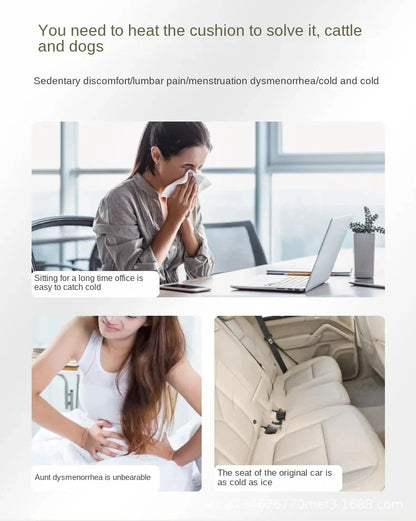 Adjustable Temperature Graphene Seat Cushion Car Winter Plush Seat Cushion 12V Universal Warm USB Electric Heating Seat Cushion