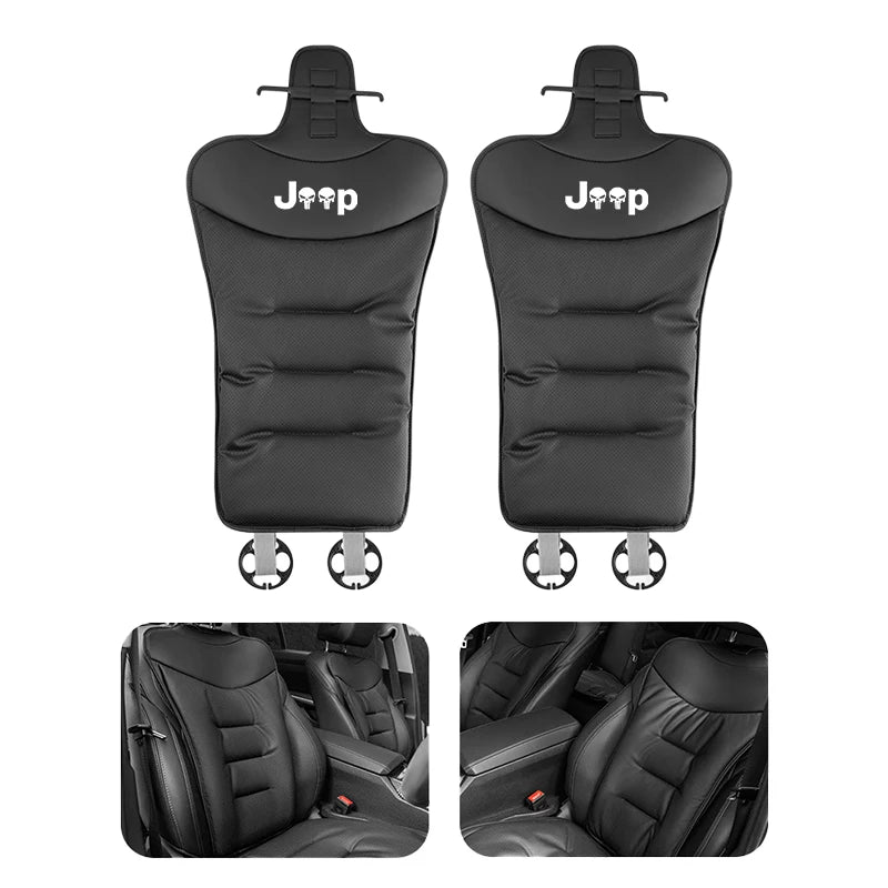 Car Seat Cushion For Jeep Rengade Compass Patriont Grand Cherokee 3D Embroidered Seat Protector Pad Front & Rear Seat Covers