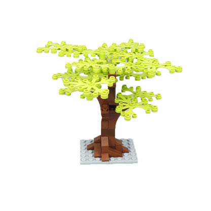 MOC Plant & Tree Parts: Green Grass, Pine Trees, Leaf Flowers & City Building Bricks Accessories - Assemble Blocks Kit