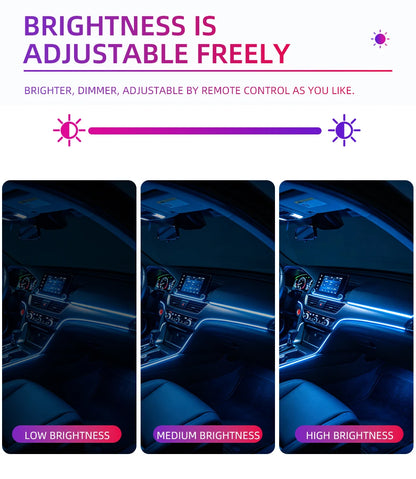 Car 4/5/6in1 Interior Decoration Ambient RGB Fiber-Optic Light Strip USB Dashboard Neon Light Strip App Control Accessories