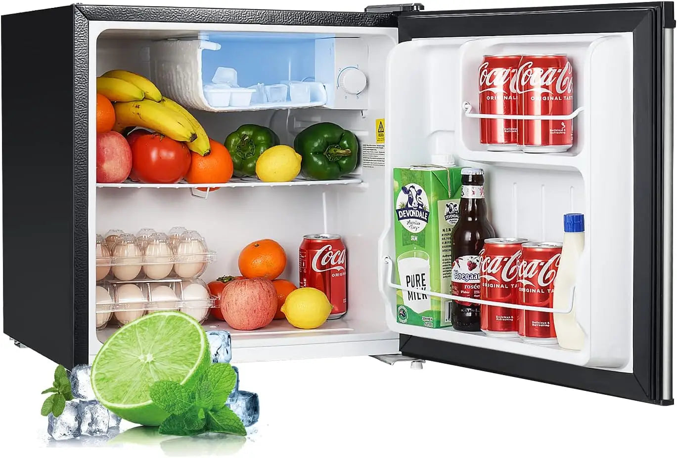 1.7 Cu.ft Mini Fridge with Freezer, Dorm Essentials, Adjustable Thermostat, Energy Saving, Low Noise