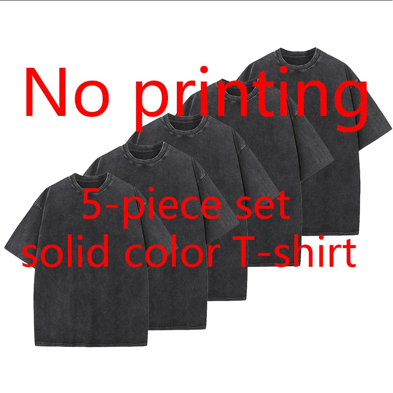 Men's and Women's Cotton Washed T-Shirt Custom Printed T-Shirt 230G Top DIY Your Favorite Pattern or Logo Fashionable Custom Top