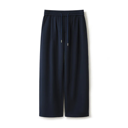 100% Merino Wool Men's Wide Leg Trousers Warm Soft Solid Color Auutumn Winter Casual Fashion Versatile Thickened Pant Men's Pant