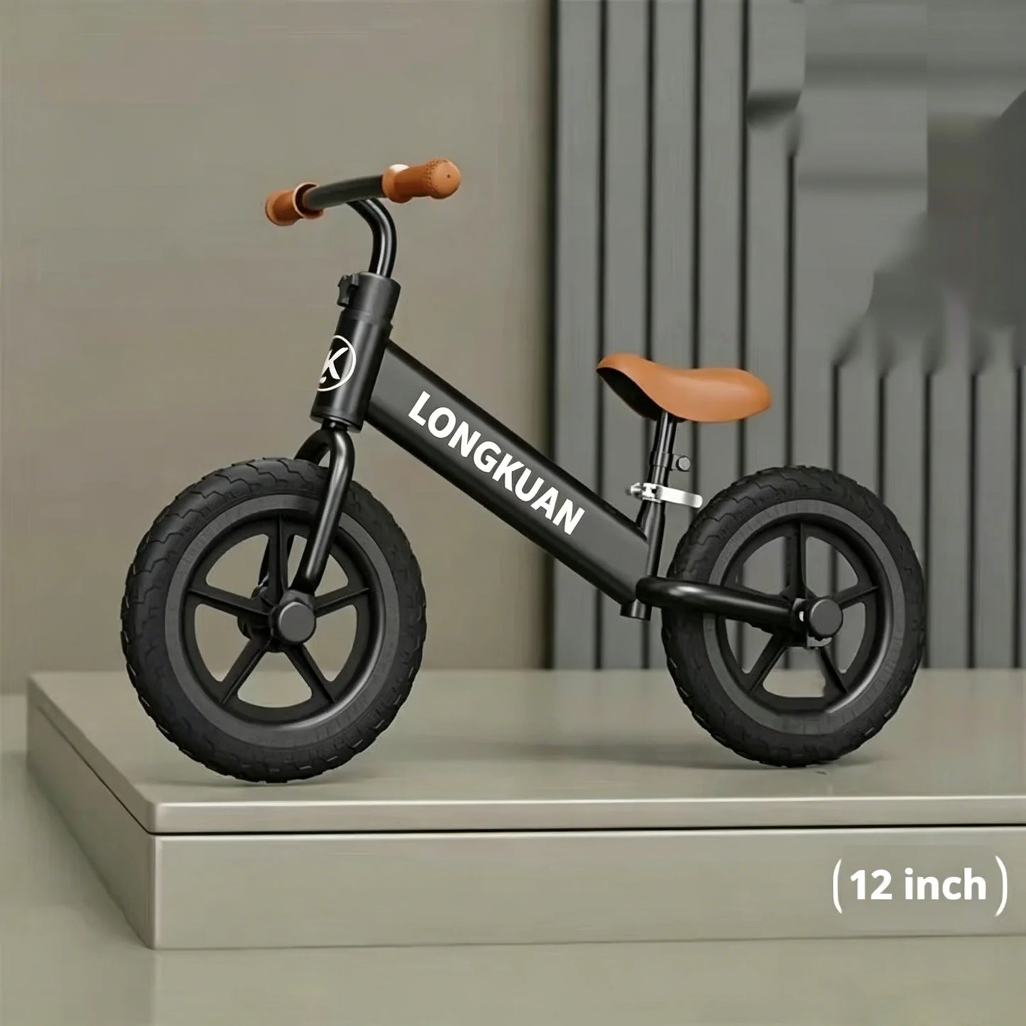 12 Inches Balance Bike High Carbon Steel Frame Adjustable Handlebar Adjustable Seat Two Wheeled Gliding Push Bike Outdoor Riding