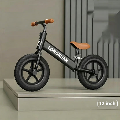 12 Inches Balance Bike High Carbon Steel Frame Adjustable Handlebar Adjustable Seat Two Wheeled Gliding Push Bike Outdoor Riding
