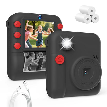Kids Camera 1080P HD with Mini Thermal Printer Video Recorder Instant Print Photo Gift for Children
