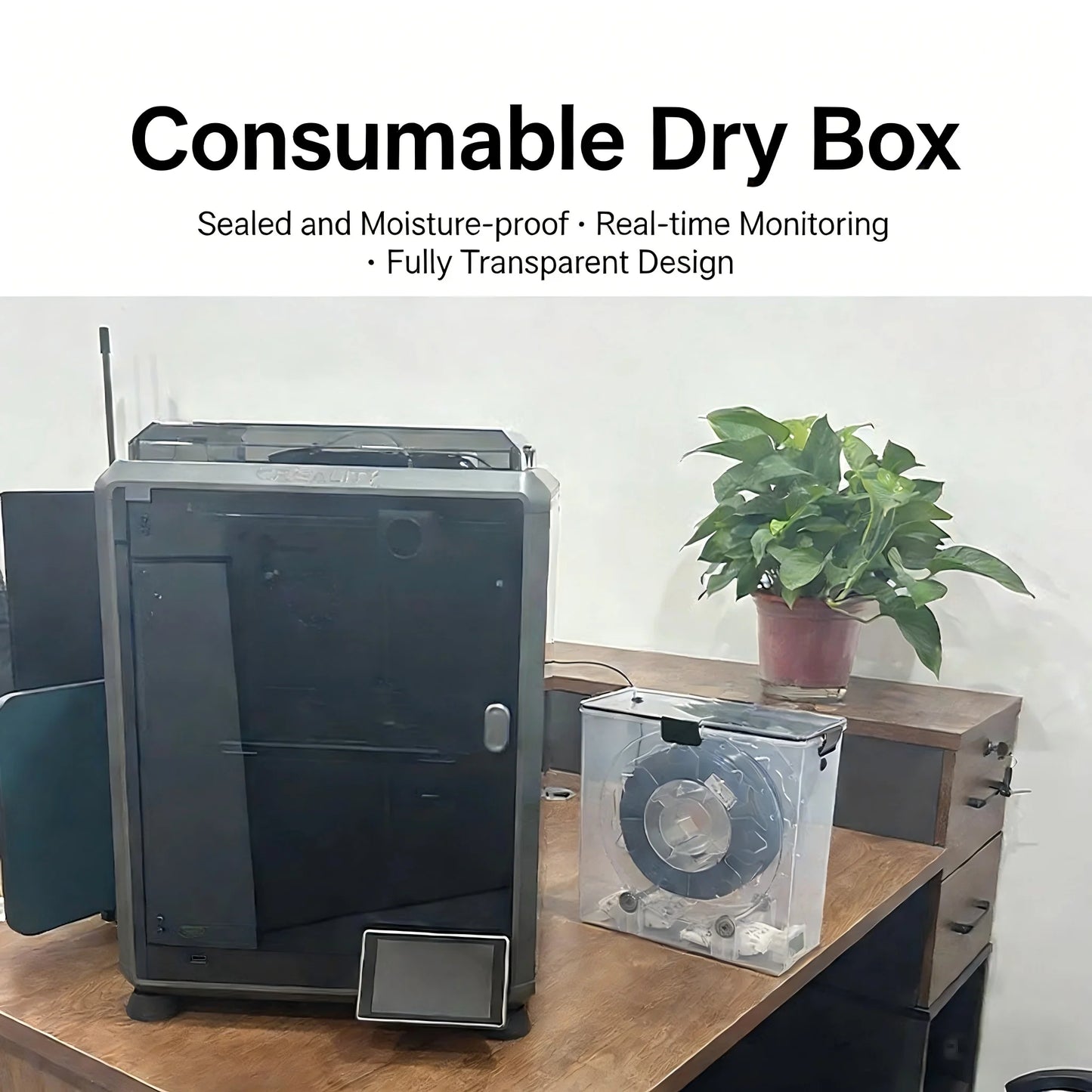 3D Printer Parts Filament Dryer Box Airtight Moisture-Proof Real-Time Monitoring Tool Storage Box Holder