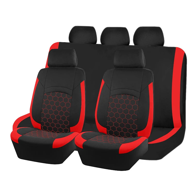 AUTOKING Football Embroidery Car Seat Covers Polyester Fabric Honeycomb Seat Covers Universal Fit Most Car Suv Truck