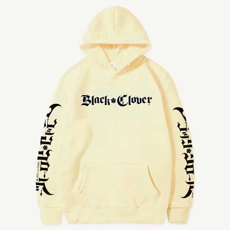 Anime Black Clover Letter Printed Hooded Men Women Manga Hoodies Long Sleeve Prevalent Streetwear Harajuku Unisex Sweatshirt