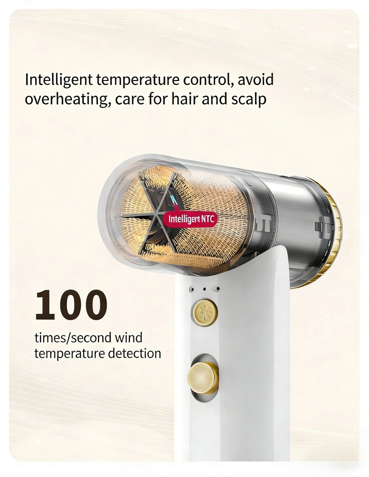 Smart mini high-speed hair dryer, quick-drying, mini and portable, palm-sized, with intelligent temperature control to avoid ove