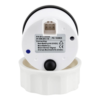 52MM Rudder Angle Indicator with 8 colors backlight Waterproof Rudder Position Gauge with Sensor 0-190ohm for Boat Yacht Marine