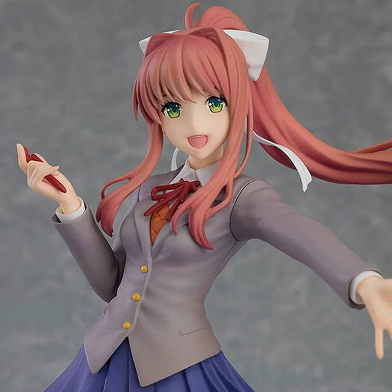 18cm Beautiful Girl  Literature Club Figurine Decoration Monica School Uniform Standing Pose Anime Model Decora Birthday Gift