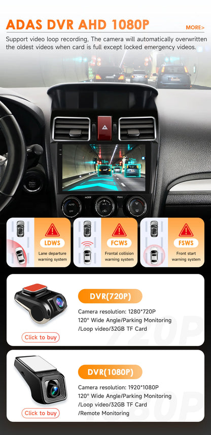Hizpo Car Intelligent Systems For Subaru Forester WRX and STI XV Crosstrek Impreza 2015 2016 - 2018 Stereo GPS Navi 2din Carplay
