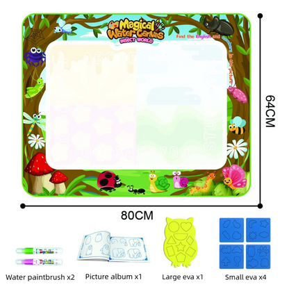 Magic Water Drawing Mat Canvas Reusable Painting Board Doodle Color Reveals When Wet With Mat Pens Sketchbook Tracing Boards