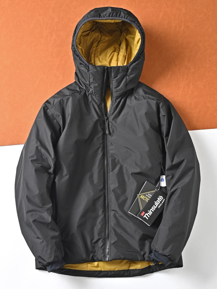 Thickened Outdoor Casual Cotton Jacket Men's Fashion City Style Windproof Warm Hooded Coat Regular Length Loose Fit Coat