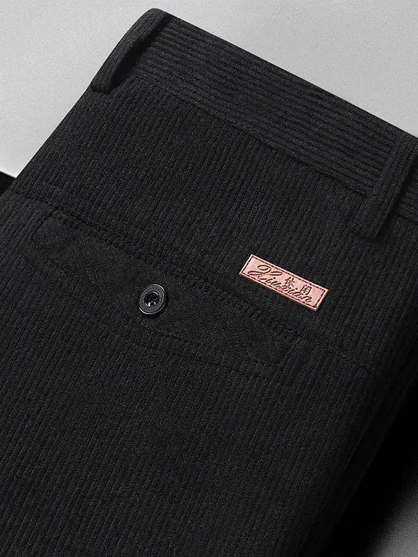 Corduroy Men's Straight Leg Warm Winter Pants Loose Fit Casual Trousers Comfortable Autumn Winter Fashion Trend Brand
