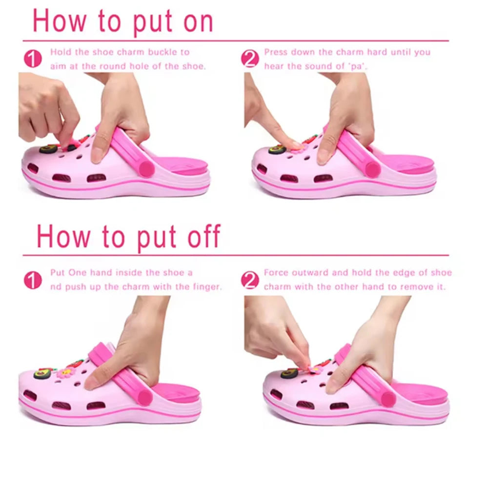 Hot Sales Potdemiel Cartoon Cute Sponge Series PVC Shoe Charms Accessories DIY Creativity Shoe Decorations Buckle Gifts