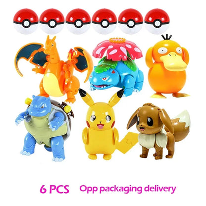 Pokemon Pokeball Figure Pikachu Dragonite Lapras Psyduck Mewtwo Gyarados Solgaleo Lunala Eevee Poke Ball Toy Kids Birthday Gift