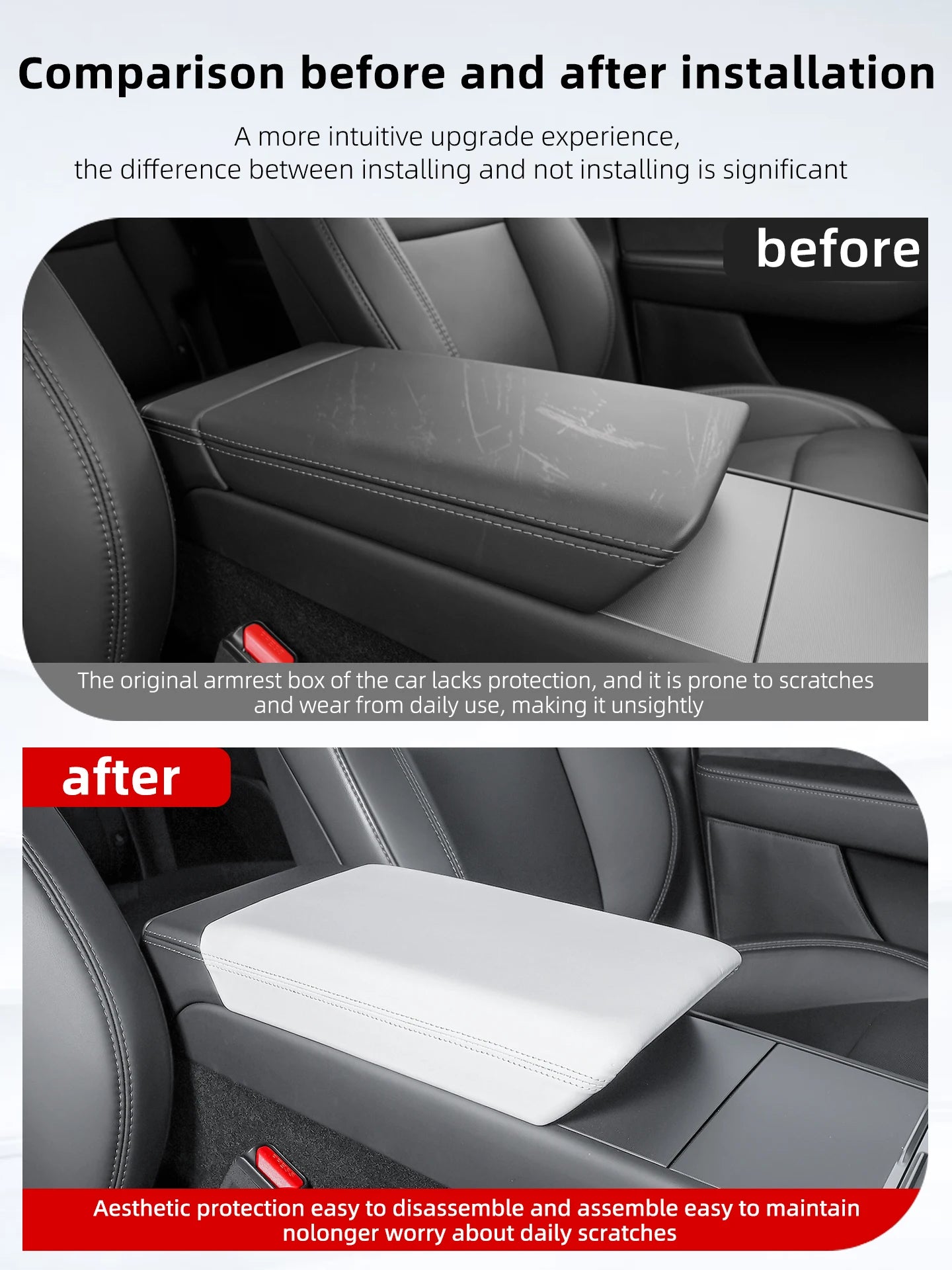 For Tesla Model YL 6 seats Armrest Box Protect Cover Center Console Anti-Scratch 2026 Automotive interior accessories