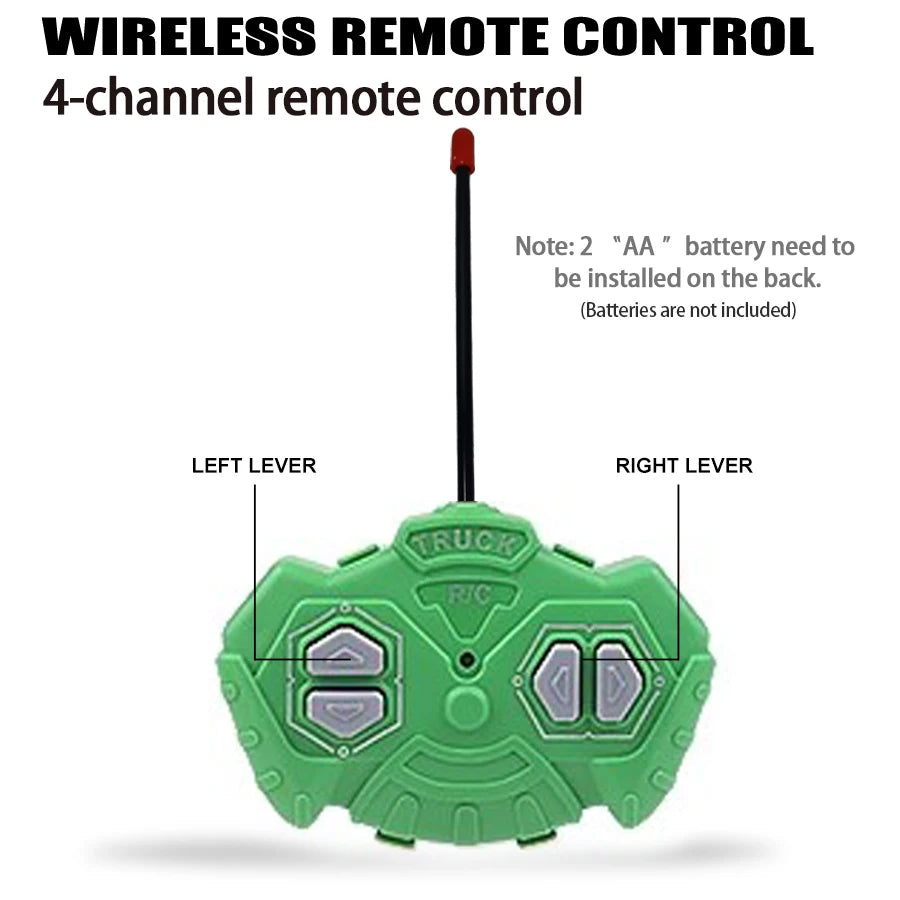 Remote control sanitation vehicle charging children's dump truck toy, RC remote control truck toy with light/sound effects