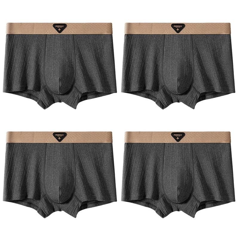 4pcs Pure Cotton Mens Boxer Panties Males Soft Underwears Large Size Summer Comfortable Underpants  Shorts Mans Breathable Brief