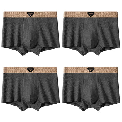 4pcs Pure Cotton Mens Boxer Panties Males Soft Underwears Large Size Summer Comfortable Underpants  Shorts Mans Breathable Brief