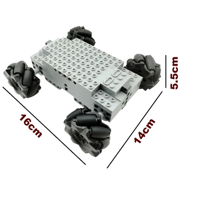 2IN1 Universal Technical Building Block Chassis Electric Omnidirectional Mecanum Wheels 4WD RC Vehicle Crawler Tank Excavator
