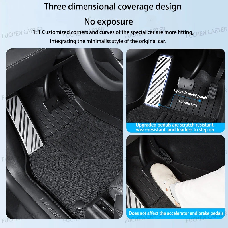 For Tesla NEW Model YL 2026 TPE Car Floor Mats With metal pedals Luggage Trunk Mat Set waterproof Anti-Slip Set Floor Liner Mat