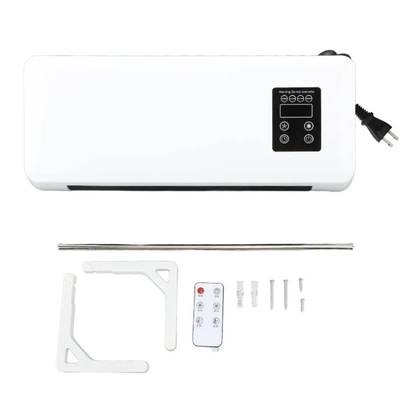 1500W Electric Wall Heater, ABS Wall Mounted Space Heater With Remote Control, Fast Heating And Cooling, Towel Drying Rack