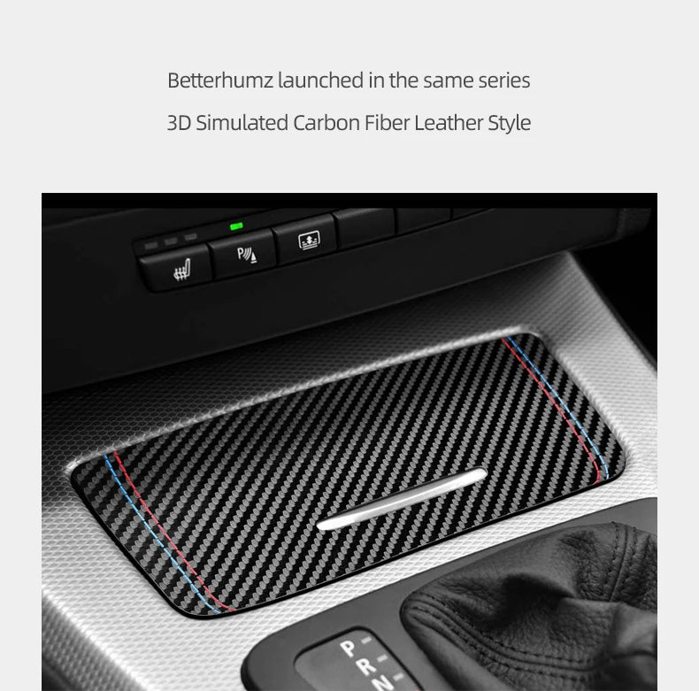 For BMW E90 E92 E93 Made of Alcantara/Carbon Fiber Leather Center Console Storage Box Cover Trim Sticker Car Interior Accessory