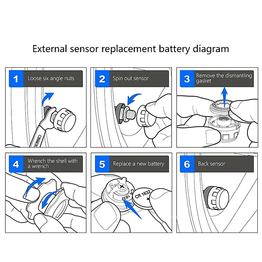 Wireless Bluetooth-Compatible 4.0 5.0 Tire Pressure Sensor Monitor System Android/IOS General Motorcycle TPMS External Sensors
