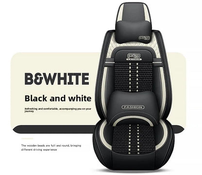 Universal Auto Split Seat Car Full Seat Cover Breathable Ice Silk Nappa Leather Car SUV Cushion Full Seats Cover Protection