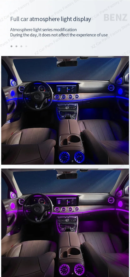 For Mercedes Benz E-Class W213 2016-2021 Led 64 Colors Air Vents AMG E43 E53 3D Rotating Tweeter Speaker Interior Ambient Light