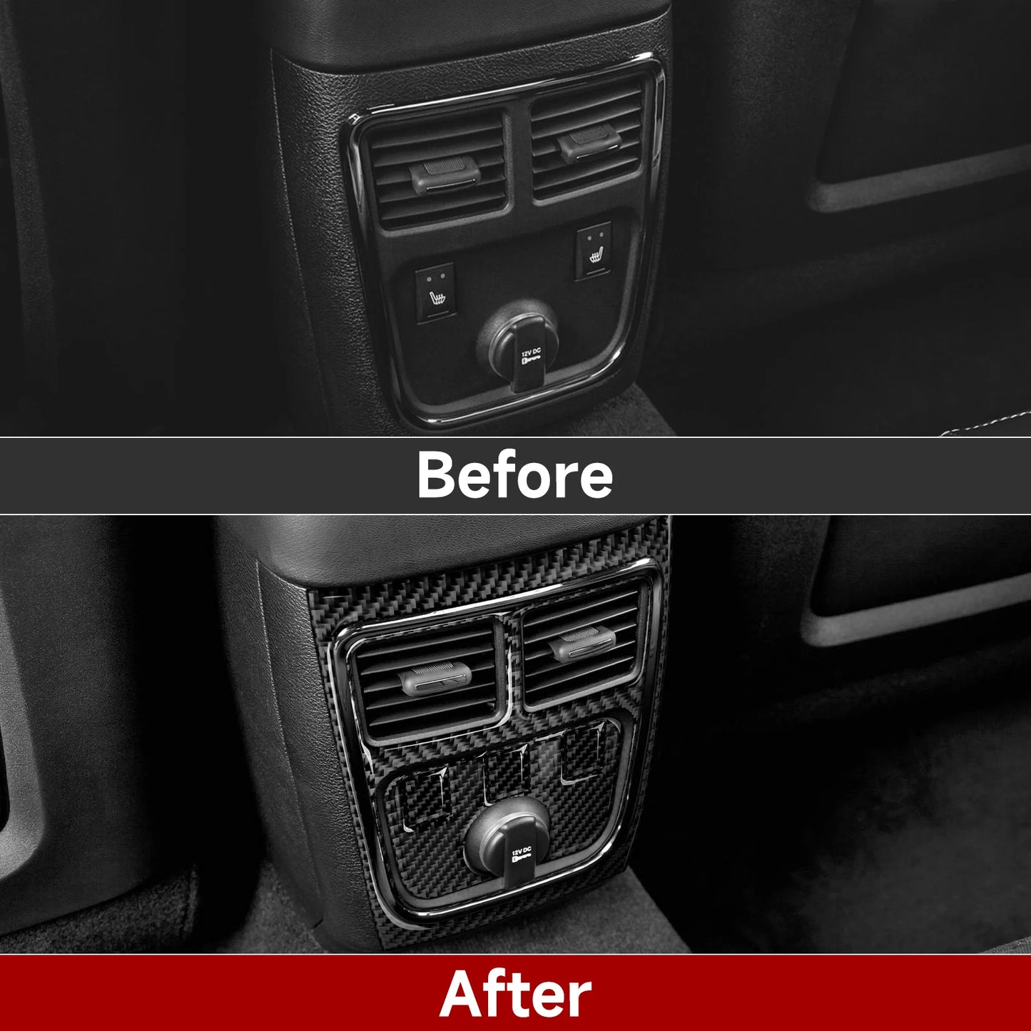For Chrysler 300 (2011-2014) Car Center Console Gear Shift Panel Steering Wheel Cover Carbon Fiber Interior Sticker Accessories