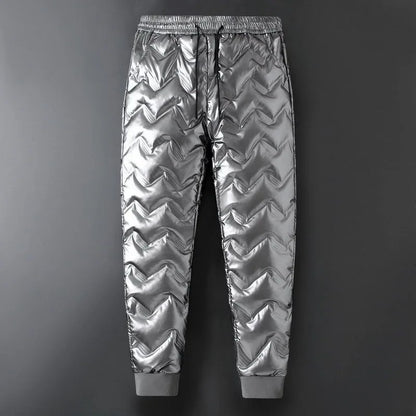 Autumn and Winter New Fashion Trend Solid Color Thickening Warm Down Pants Men's Loose Sports Large Size High Quality Pants