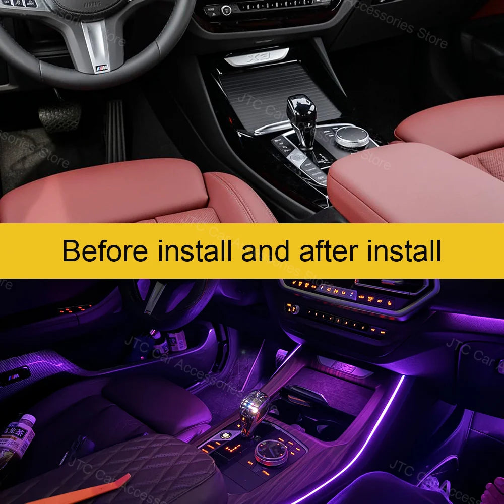 11 Colour Center Console Ambient Light Saddle light  for BMW 5 6 Series X3 X4 iX3, G30 G31 G32 G01 G02 G08 Ambient Light Upgrade