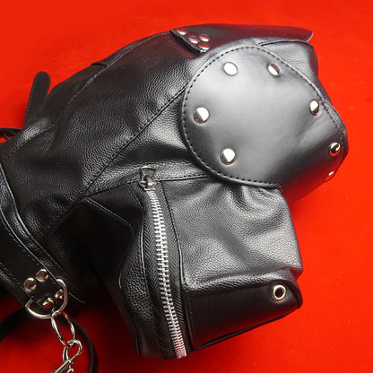 BDSM Mask Hood With Leash,Fist Mitts Mittens Bondage Restraints,Puppy Role Play,Sex Toys for Couples,SM Adult Games