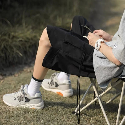 Men's Summer Casual Shorts Japanese City Boy Style Lightweight Workwear Loose Wide Leg Mid Length High Street Fashion