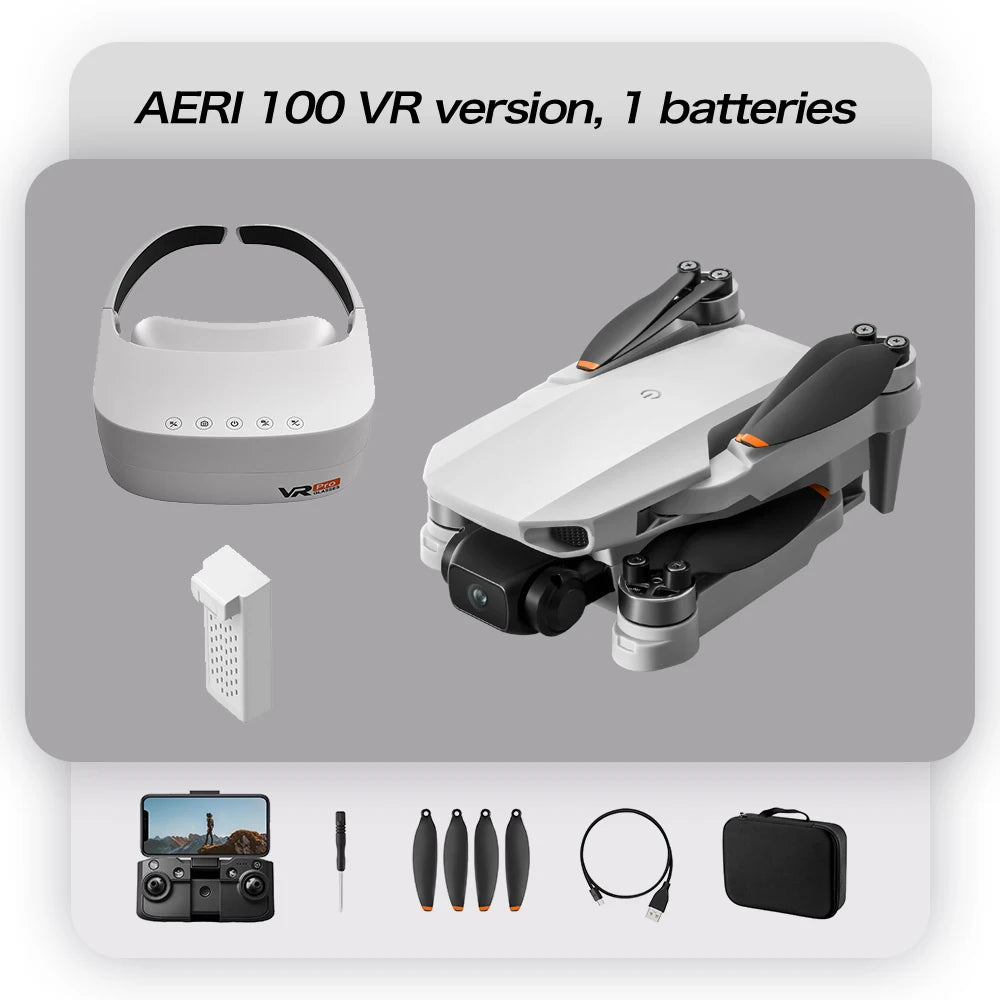 NEW Aeri100 VR Drone 1:1 Scale Aerodynamic Design 8K 1080P HD Camera Remote Control Brushless 360° Obstacle Avoidance Flying Toy