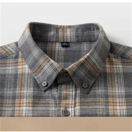 100% Cotton Men's Flannel Shirt Plaid Casual Long Sleece Multi-Color High Quality Autumn Winter Retro Dress Shirts Big Size 6XL