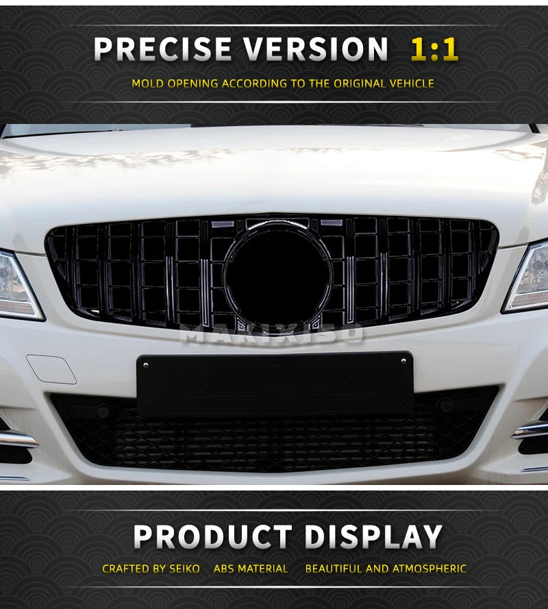 1 Piece Racing Grills Front Bumper Grille Hood Grill For Mercedes Benz C W204 07-14 Silver Style Bumper Grille Car Parts