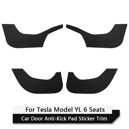 For Tesla Model YL 6-Seater Car Door Anti-Kick Pad Leather Sticker Trim Kit Side Door Protector Cover Car Interior Accessories