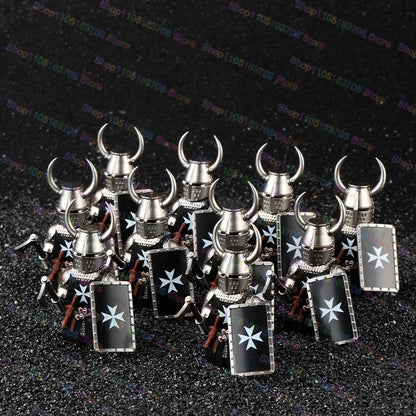 Medieval Knights Building Blocks Warrior Soldiers Crusaders Hospital Teutonic Knight Legion Figures Block Toys Accessories