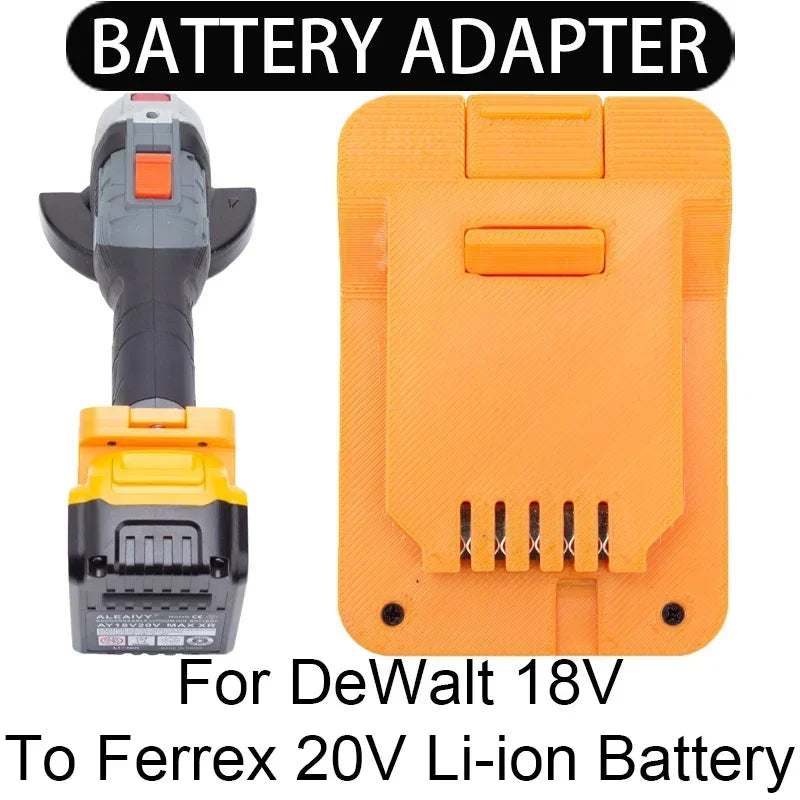 Adapter/Converter for Ferrex 20V Li-ion Tools Convert To DeWalt 18/20V Li-ion Battery Adapter Power Tool Accessories（NO Battery）