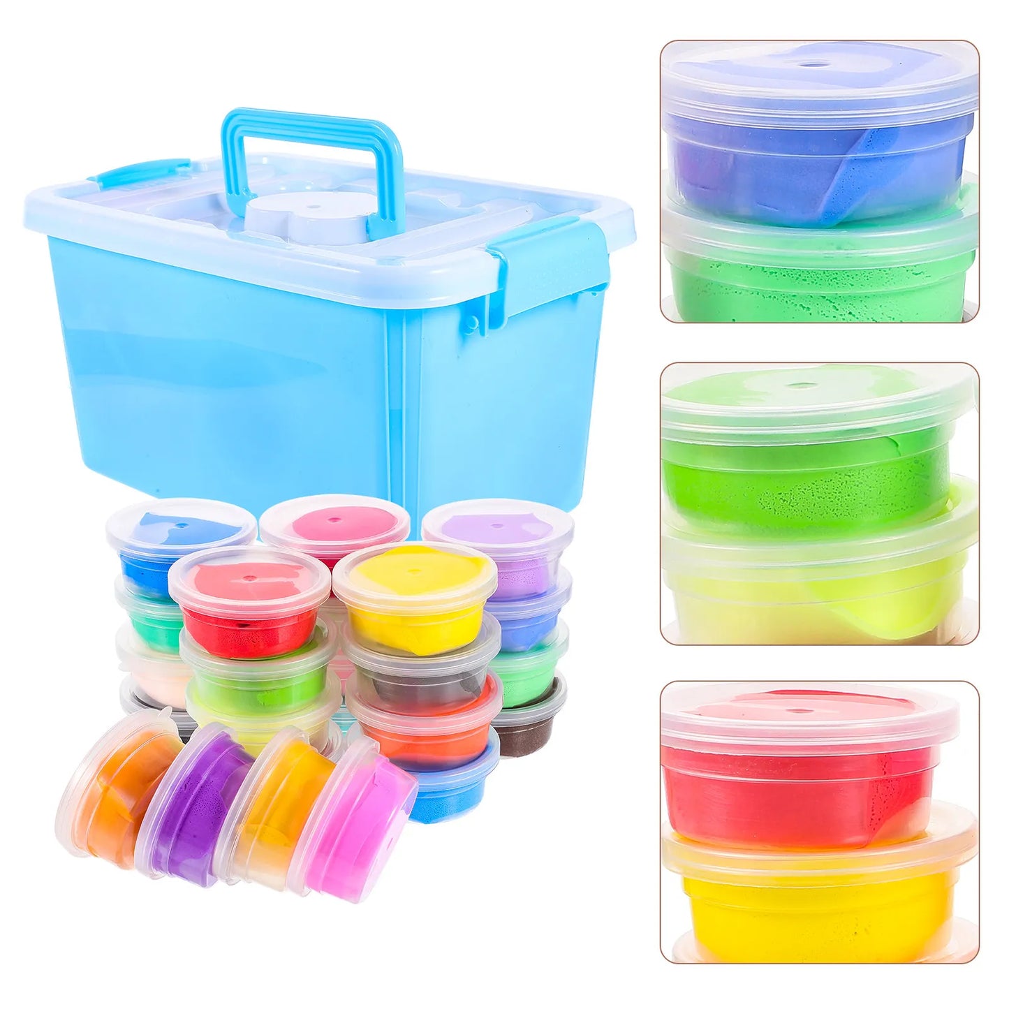 1Set 24 Color Light Soft Modeling Clay Kit Kids Educational DIY Craft Clay Air Dry Non-Toxic Creative Art Supplies with