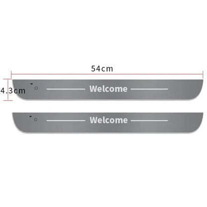 2/4pcs Car Customized Door Illuminated Sill Light Logo Projector Lamp USB Power Moving LED Welcome Pedal Scuff Plate Pedal Light